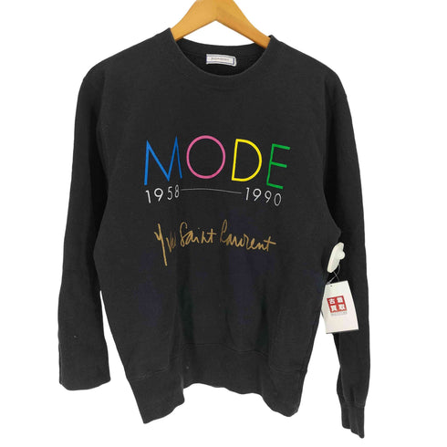 イヴサンローラン Yves Saint Laurent 90S MODE プリント クルーネック スウェット メンズ import:M