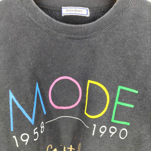 イヴサンローラン Yves Saint Laurent 90S MODE プリント クルーネック スウェット メンズ import:M