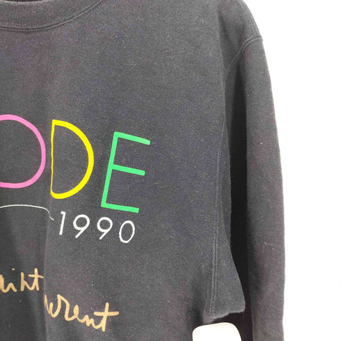 イヴサンローラン Yves Saint Laurent 90S MODE プリント クルーネック スウェット メンズ import:M