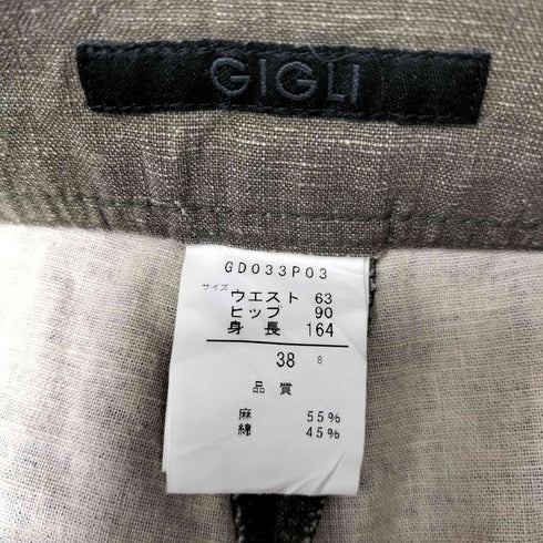 ジーリ gigli リネン混 裾サイドボタン フレアパンツ Y2K メンズ 38