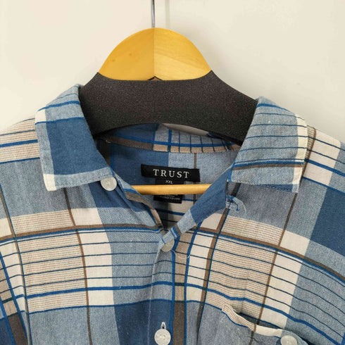 トラスト TRUST リネン混オーバーサイズS/Sボックス開襟シャツ メンズ import:XXL