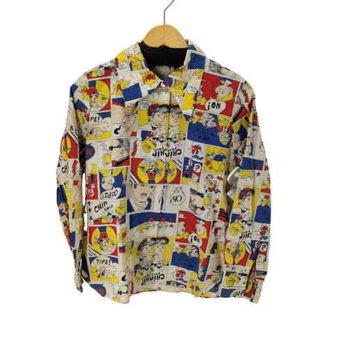 コミックプリント総柄シャツ レディース