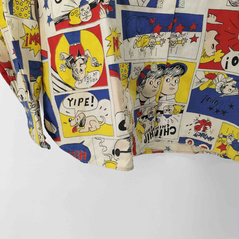 コミックプリント総柄シャツ レディース