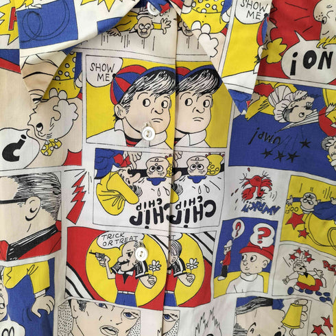 コミックプリント総柄シャツ レディース