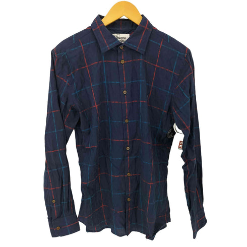 ヴィヴィアンウエストウッドマン Vivienne Westwood MAN オーブロゴ刺繍 コットン チェック L/S シャツ メンズ EUR:48