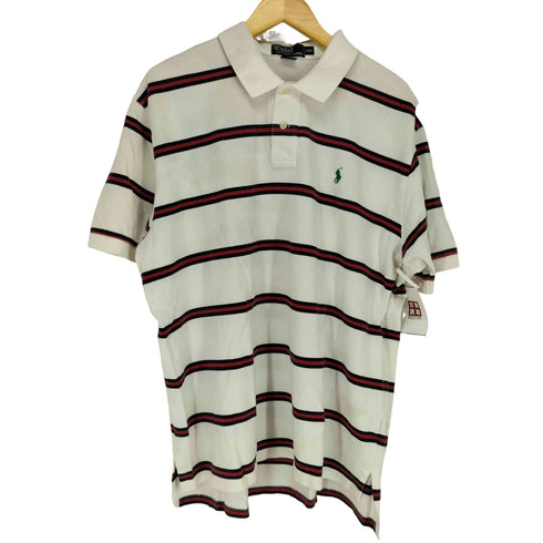 ポロバイラルフローレン Polo by RALPH LAUREN 90s- ポニー刺繍ボーダー柄ポロシャツ メンズ JPN:XXL