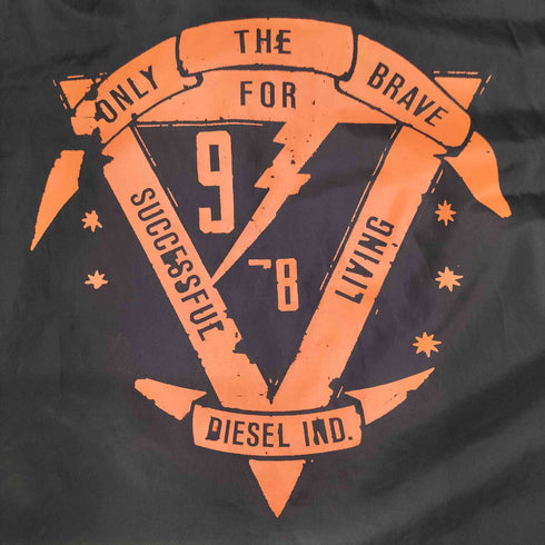 ディーゼル DIESEL 裏地プリント 裾ドローコード 切替 リップストップ ダブルジップ マウンテンパーカー メンズ