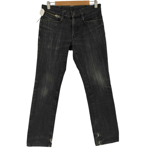 コムサメン COMME CA MEN ジップデザイン ブラックデニムパンツ メンズ JPN:S S