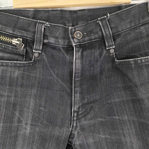 コムサメン COMME CA MEN ジップデザイン ブラックデニムパンツ メンズ JPN:S S