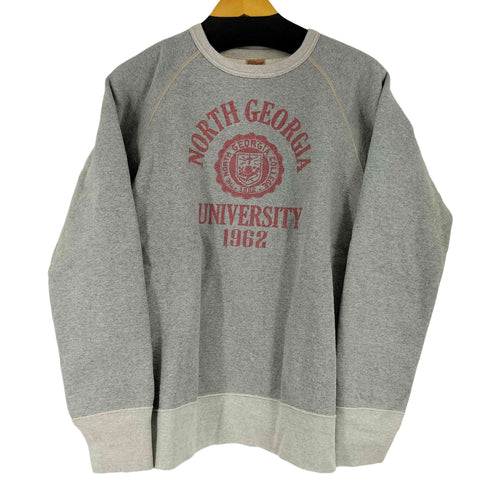 デラックス DELUXE 60s HEAVY SWEATER SPECIAL ORDER NORTH GEORGIA プリントラグランクルースウェット メンズ JPN:L