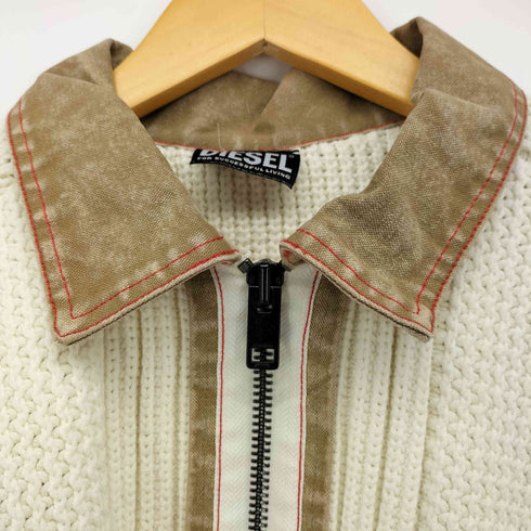 ディーゼル DIESEL HALF ZIP K-ELPASO SWEATER WITH DENIM POLO NECK メンズ import:L
