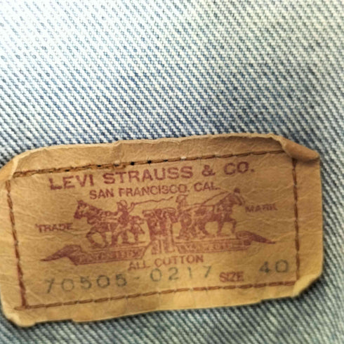 リーバイス Levis 1987年1月製 日本製 ボタン裏J28 70505-0217 4th型 デニムトラッカージャケット メンズ 40