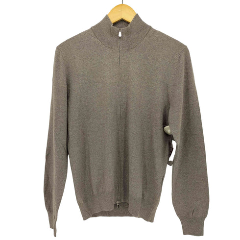グランサッソ Gran Sasso イタリア製 ダブルZIP スタンドカラー ドライバーズ ニット メンズ M/L