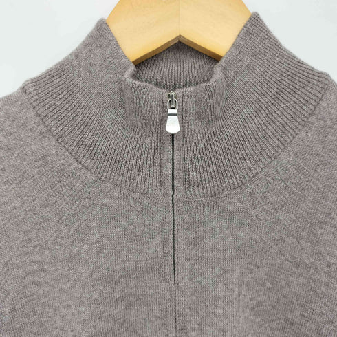 グランサッソ Gran Sasso イタリア製 ダブルZIP スタンドカラー ドライバーズ ニット メンズ M/L