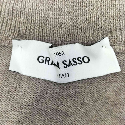 グランサッソ Gran Sasso イタリア製 ダブルZIP スタンドカラー ドライバーズ ニット メンズ M/L