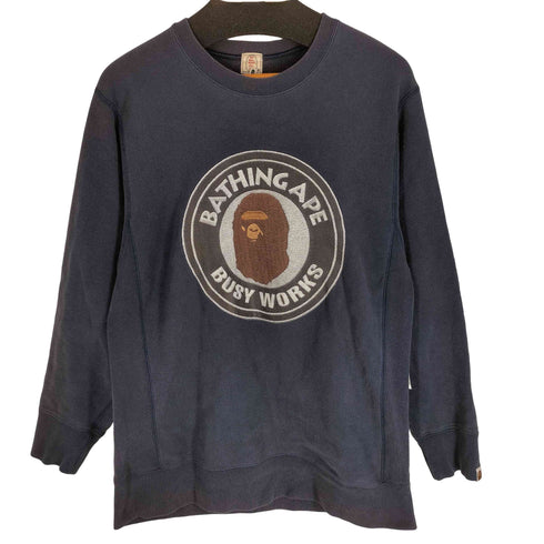 アベイシングエイプ A BATHING APE 90-00s 初期 APE SHALL NEVER KILL APEタグ プリントスウェット メンズ JPN:M