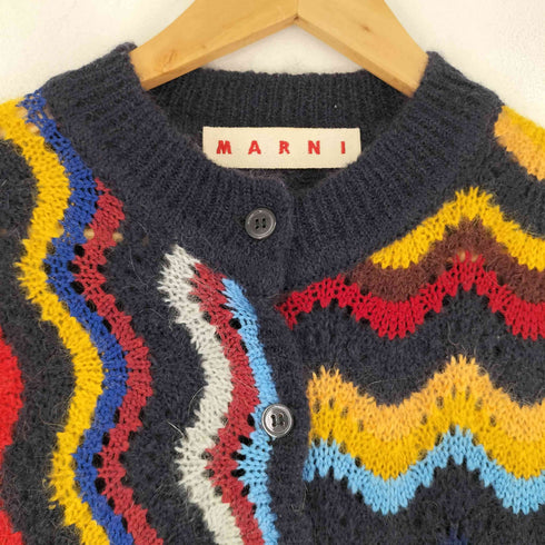 マルニ MARNI モヘア マルチカラー変形ニットカーディガン レディース 40
