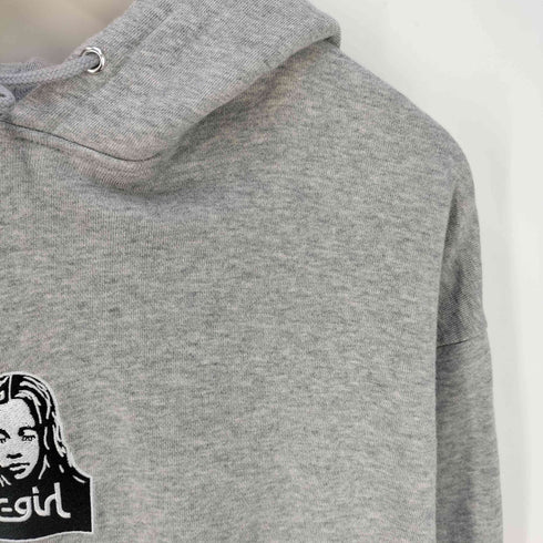 エックスガール X-girl FACE EMBROIDERY SWEAT HOODIE フェイス エンブロイダリー スウェット フーディー プルオーバーパーカー レディース import:M