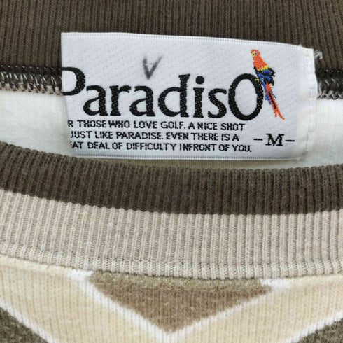 PARADISO 古代 壁画 民族柄 スリーブ 切替 クルーネック スウェット メンズ JPN:M