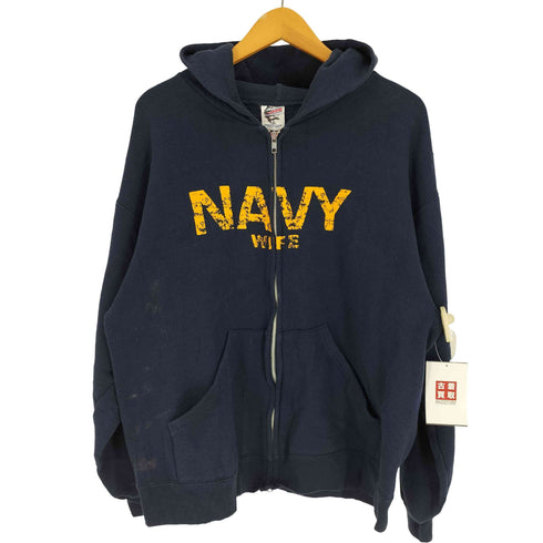 SOF FE ボディ NAVY WIFE クラック プリント ジップアップ パーカー メンズ import:L