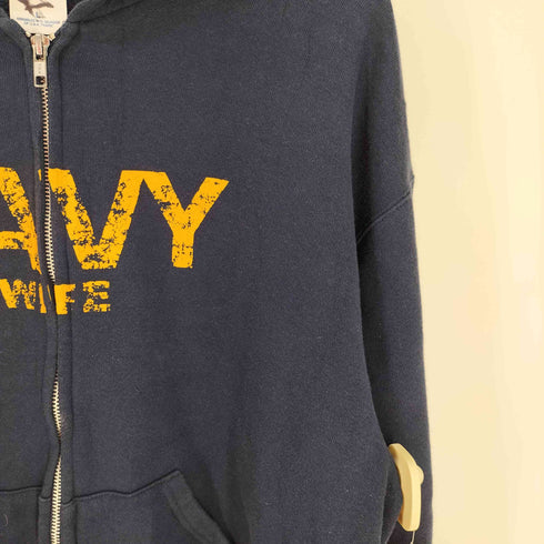 SOF FE ボディ NAVY WIFE クラック プリント ジップアップ パーカー メンズ import:L