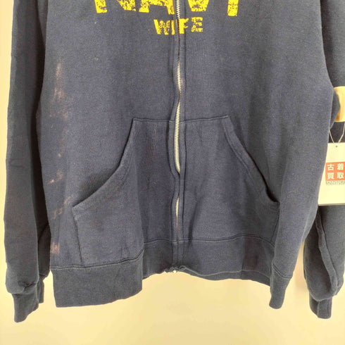 SOF FE ボディ NAVY WIFE クラック プリント ジップアップ パーカー メンズ import:L