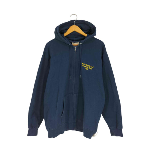 ヘインズ Hanes 90sボディ 刺繍タグ 2007 ハイスクール プリント ジップアップパーカー メンズ import:M