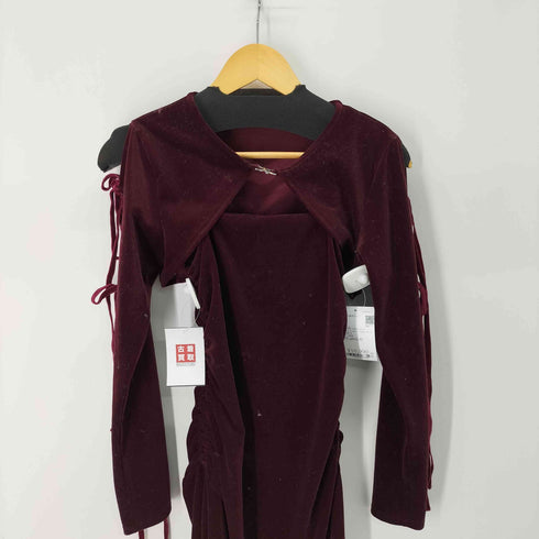 ダズリン dazzlin 24AW 2ピース リボンギャザーベロアワンピース レディース JPN:M
