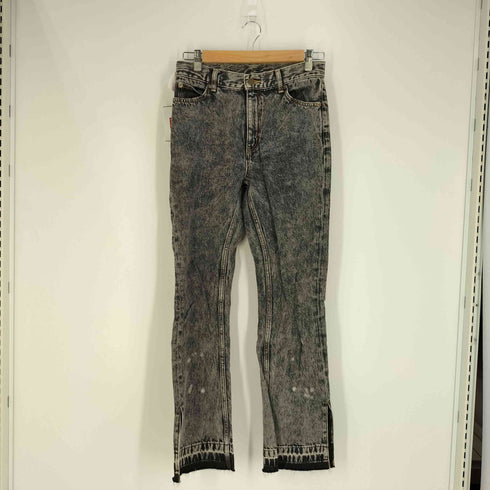 エックスガール X-girl CHEMICAL WASH SIDE SLIT FLARED DENIM PANTS ケミカルウォッシュ サイドスリット フレア デニムパンツ レディース M
