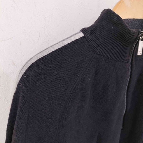 エディーバウアー Eddie Bauer サイドライン ハーフジップ ラグランコットンニット メンズ import:M