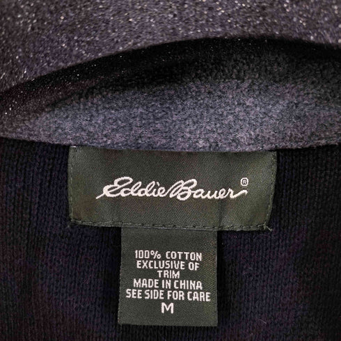 エディーバウアー Eddie Bauer サイドライン ハーフジップ ラグランコットンニット メンズ import:M