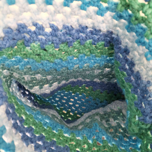 マルチカラーボーダー クロッシェニット ショルダーバッグ レディース