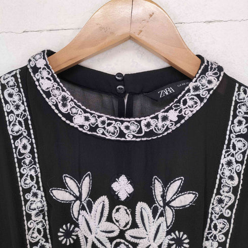 ザラ ZARA レース柄 シアーワンピース レディース JPN:XS