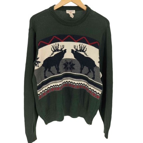 ドッカーズ DOCKERS トナカイ クリスマス 柄 コットン クルーネック ニット メンズ import:L