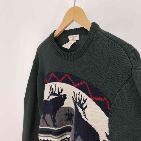 ドッカーズ DOCKERS トナカイ クリスマス 柄 コットン クルーネック ニット メンズ import:L