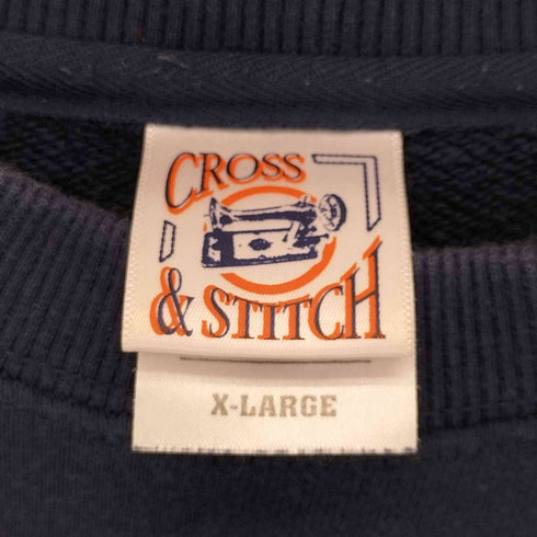 クロスアンドスティッチ CROSS&STITCH ワンポイント刺繍 クルーネックスウェット メンズ JPN:XL
