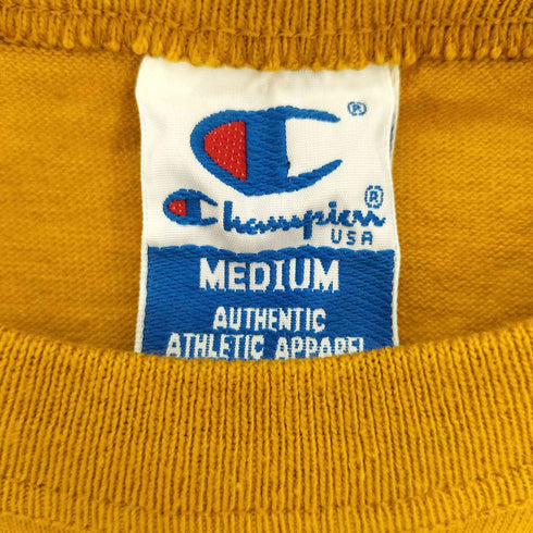 チャンピオン Champion 90S 青タグ USA製 ロゴ プリント クルーネック Tシャツ シングルステッチ メンズ import:M