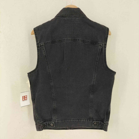リーバイス Levis MADE IN MEXICO フロントワッペン 後染めブラック デニムベスト メンズ JPN:M