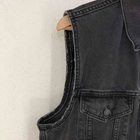リーバイス Levis MADE IN MEXICO フロントワッペン 後染めブラック デニムベスト メンズ JPN:M