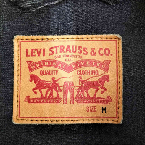 リーバイス Levis MADE IN MEXICO フロントワッペン 後染めブラック デニムベスト メンズ JPN:M