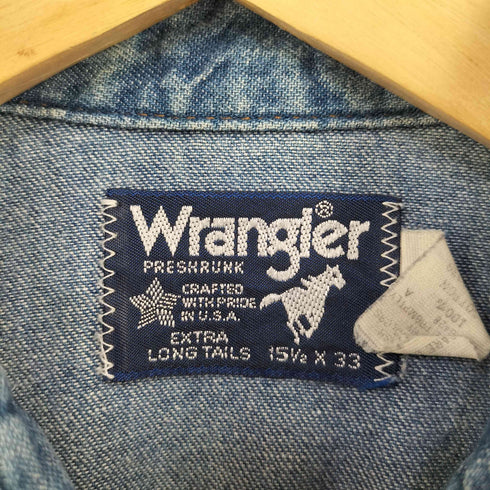 ラングラー Wrangler MADE IN USA デニムウエスタンシャツ EXTRA LONG TAILS メンズ 15 1/2 x 33