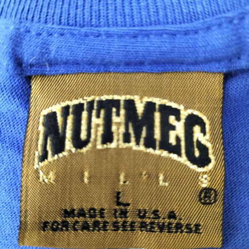 ナツメグ NUTMEG 90S USA製 ベースボールチーム ロゴ プリント ナンバリング 16 S/S Tシャツ ユニフォーム コピーライト 1995 メンズ import:L