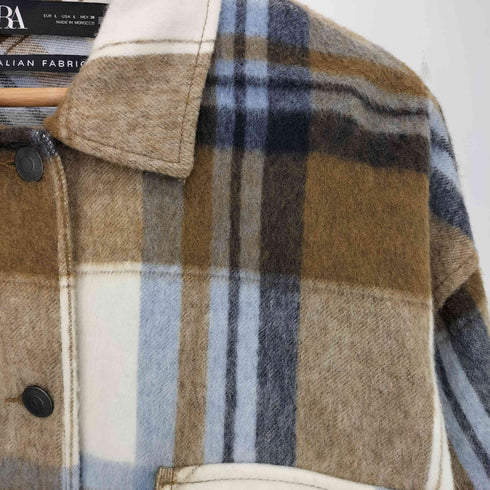 ザラ ZARA ITALIAN FABRIC シャツジャケット レディース import:L