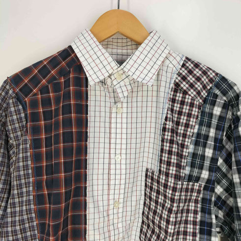 カラービーコン kolor BEACON switching check shirt 再構築 パッチワーク 切替 ドッキング チェック シャツ メンズ JPN:2