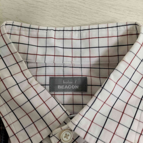 カラービーコン kolor BEACON switching check shirt 再構築 パッチワーク 切替 ドッキング チェック シャツ メンズ JPN:2