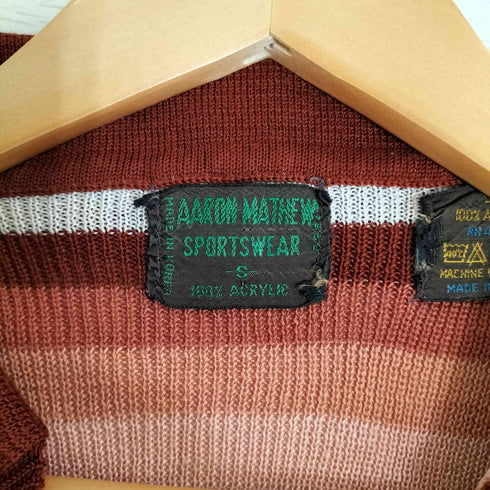 AARON MATHEW SPORTSWEAR ボーダー アクリル スキッパー ニットポロ レディース import:S