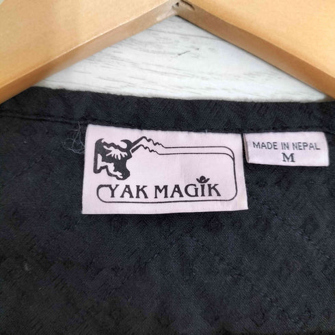 YAK MAGIK ネパール製 ミックスフリンジ カーディガン メンズ import:M