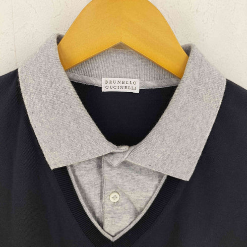 ブルネロクチネリ BRUNELLO CUCINELL レイヤード ポロシャツ メンズ L