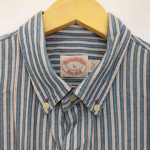 ブルックスブラザーズ BROOKS BROTHERS コットン ストライプ ボタンダウンシャツ メンズ import:L