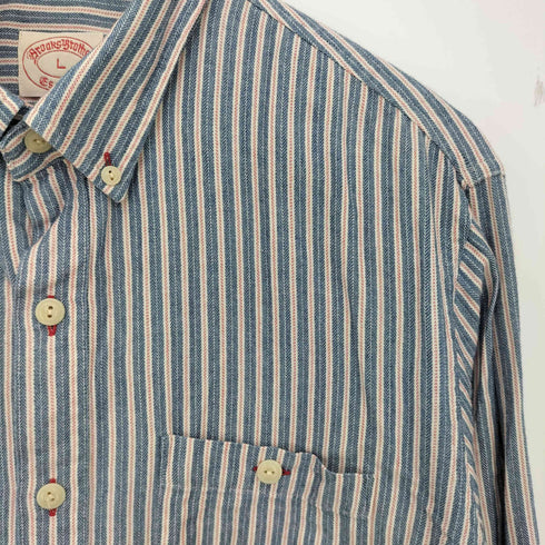 ブルックスブラザーズ BROOKS BROTHERS コットン ストライプ ボタンダウンシャツ メンズ import:L
